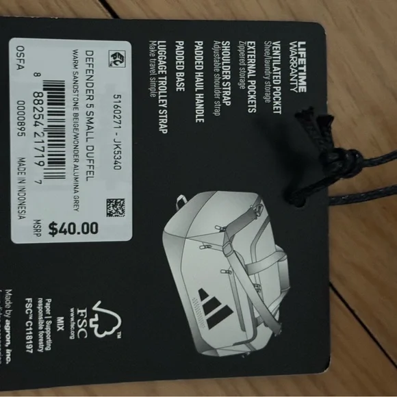 Adidas Defender 5 Small Duffel/Gym Bag - Picture 10 of 10